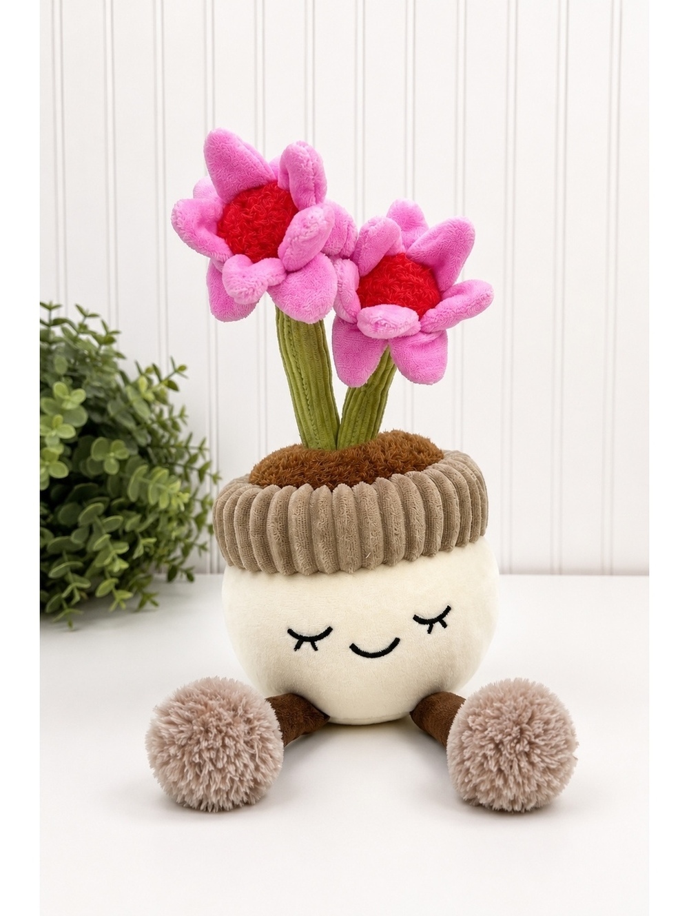 Greenhouse Russ Flower Pot Plush Stuffed Toy Smiling Plant Decor Like New